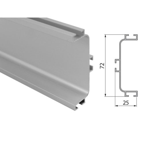 GOLA PROFILRENDSZER KÖZBENSŐ PROFIL 4200x72x25mm ALUMÍNIUM 10000691100