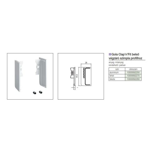 GOLA PROFILRENDSZER 81/G38.AT3 VRN BELSŐ VÉGZÁRÓ FEHÉR 10000692270