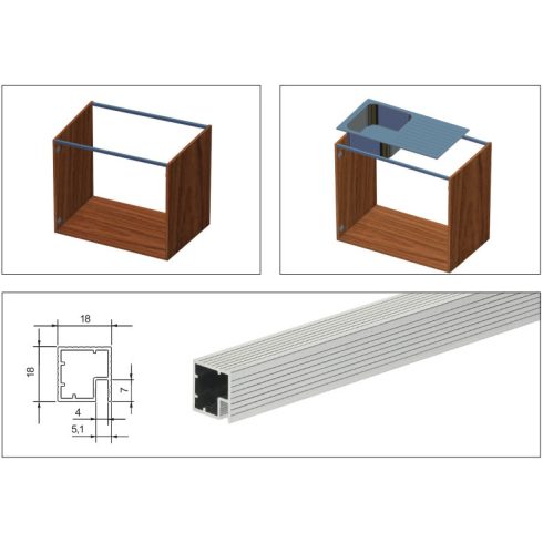 ALUMÍNIUM KÖTŐ  500x18x18mm ALUMÍNIUM 10000696110