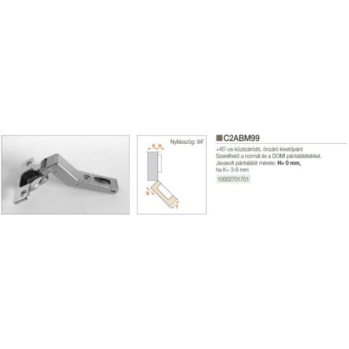 BÚTORPÁNT SALICE C2ABM99 45 FOKOS KÖZÉZÁRÓDÓ NORMÁL NIKKEL 10002701701