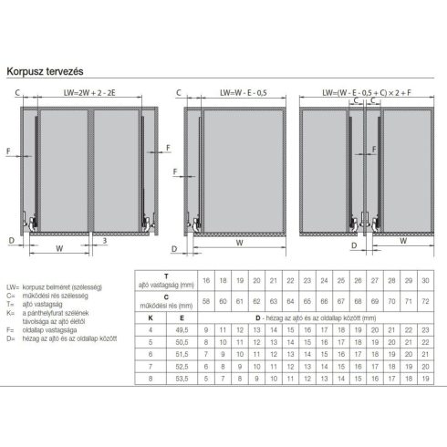 BÚTORPÁNT FDS POCKET DOOR VASALAT 600MM R016002H SZÜRKE 10002886040