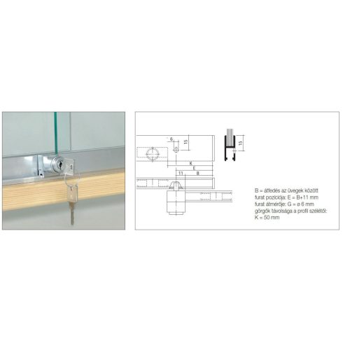 LEHMANN BÚTORZÁR 03 0681 500 000 ÜVEGZÁR TOLÓAJTÓHOZ . MATT KRÓM 10003210400