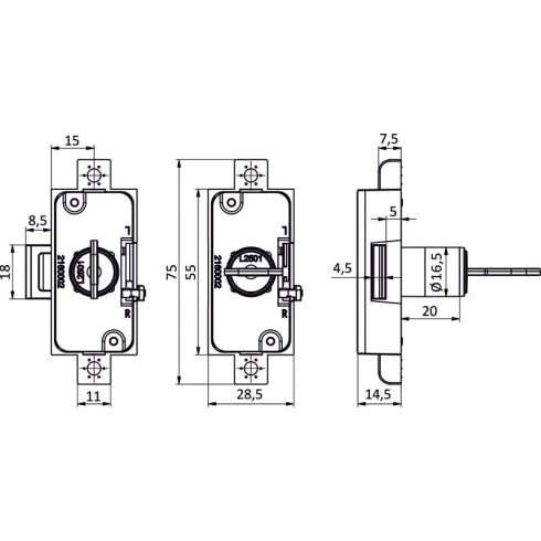 LEHMANN BÚTORZÁR 750 FORGÓRÚDZÁR 15MM-ES, EGYFORMA KULCSOS (L2501) NIKKEL 10003212115