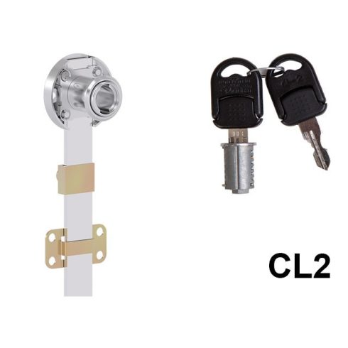 CL BÚTORZÁR 702-CL2 KÖZPONTI FIÓKZÁR OLDALRA D=39,5mm, 500mm NIKKEL 10003230200