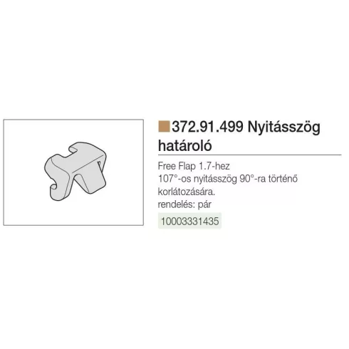 HAFELE FELNYÍLÓ 372.91.499 NYITÁSSZÖG-HATÁROLÓ . SZÜRKE 10003331435