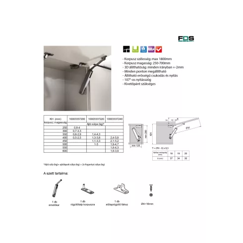 FDS FELNYÍLÓ FDS TSE FELNYÍLÓ VASALAT 0,5-4kg-ig NIKKEL 10003337200