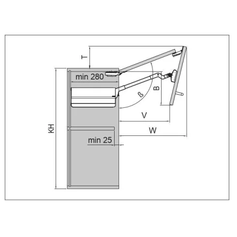 FDS FELNYÍLÓ FDS TST VÍZSZINTES HARMONIKA FELNYÍLÓ VASALAT 650-729mm; 7-11,6kg-ig FEHÉR 10003337330