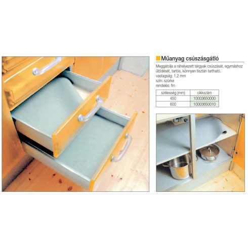 CSÚSZÁSGÁTLÓ MŰANYAG 450X1,2mm SZÜRKE 10003650000