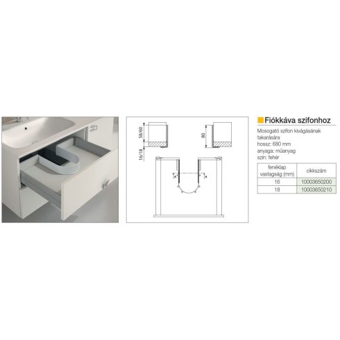 FIÓKKÁVA SZIFONHOZ 18mm FEHÉR 10003650210