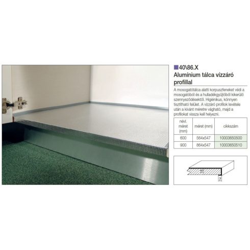 ALUMÍNIUM TÁLCA 40/86.X.90 864x547mm ALUMÍNIUM 10003650510