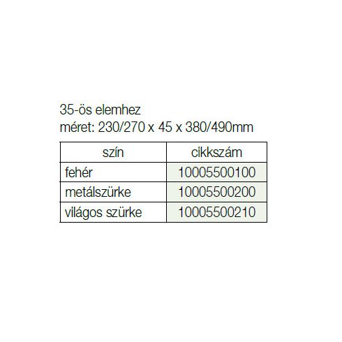 EVŐESZKÖZTARTÓ MOD 35 490×270 mm METÁL SZÜRKE 10005500200