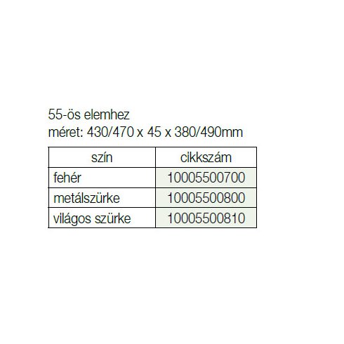 EVŐESZKÖZTARTÓ MOD 55 490×470 mm VILÁGOS SZÜRKE 10005500810