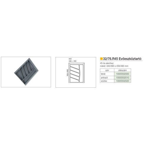 EVŐESZKÖZTARTÓ 32/76.R45 490x390 mm FEHÉR 10005502000
