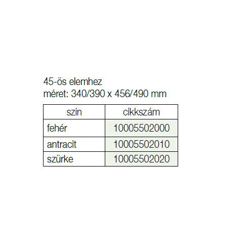 EVŐESZKÖZTARTÓ 32/76.R45 490x390 mm FEHÉR 10005502000