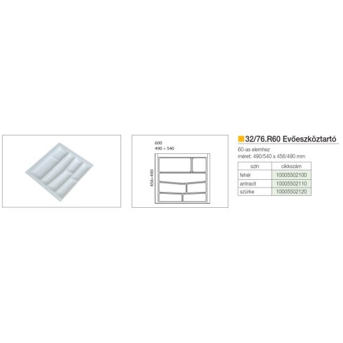 EVŐESZKÖZTARTÓ 32/76.R60 490x540 mm ANTRACIT 10005502110