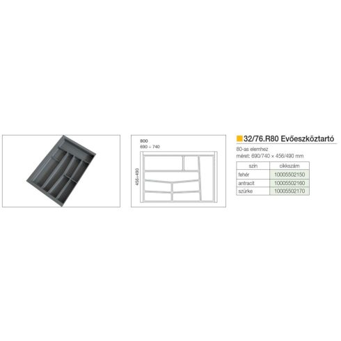 EVŐESZKÖZTARTÓ 32/76.R80 490x740 mm FEHÉR 10005502150