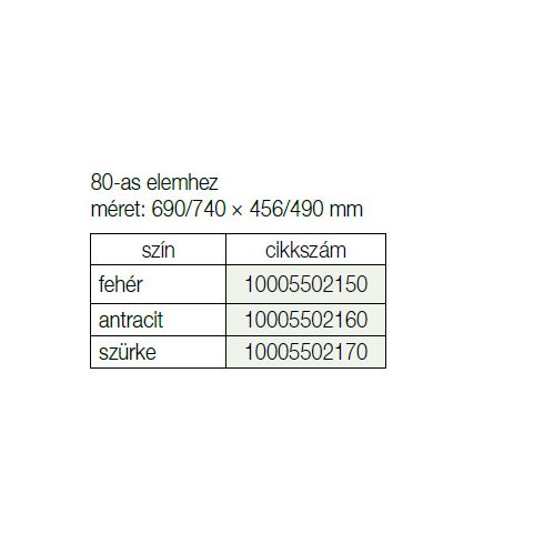EVŐESZKÖZTARTÓ 32/76.R80 490x740 mm FEHÉR 10005502150