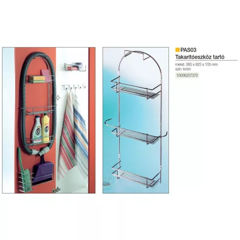 FÜRDŐSZOBAI TÁROLÓ PAS03 TAKARITÓESZK TARTÓ 385×825×105 mm KRÓM 10006207370