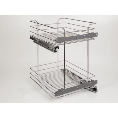 BELSŐ FÉMRÁCS 2102SY/40-50 2 RÉSZES CSILLAPÍTOTT KIHÚZHATÓ POLC 335x535x430mm KRÓM 10006220120