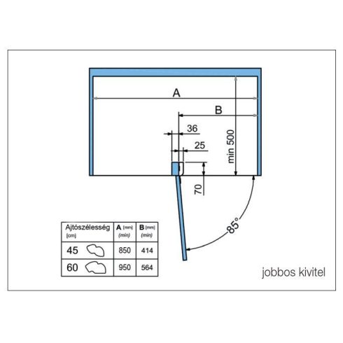 BELSŐ FÉMRÁCS 846BE/SX45CB BALOS 450mm KRÓM-FEHÉR 10006220571