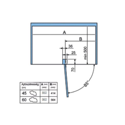 BELSŐ FÉMRÁCS 846BE/SX60CB BALOS 600mm KRÓM-FEHÉR 10006220581