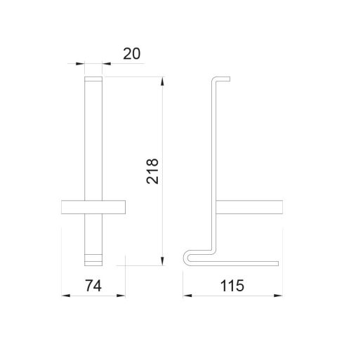 KÜLSŐ FÉMRÁCS "HORIZON" / "HORIZON BIG" ÜVEGTARTÓ 74x218x115MM FEKETE 10006270180
