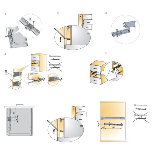 ÖNBEHÚZÓ ADAPTER 973.0X39.380.K1 FÉM FIÓKOLDALHOZ SZÜRKE 10006619210