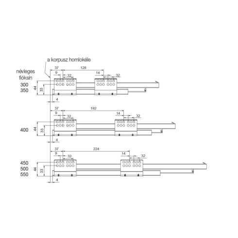 SLIM DUPLAFALÚ FIÓKOLDAL DF-A+ 450mm FEHÉR 10006634075