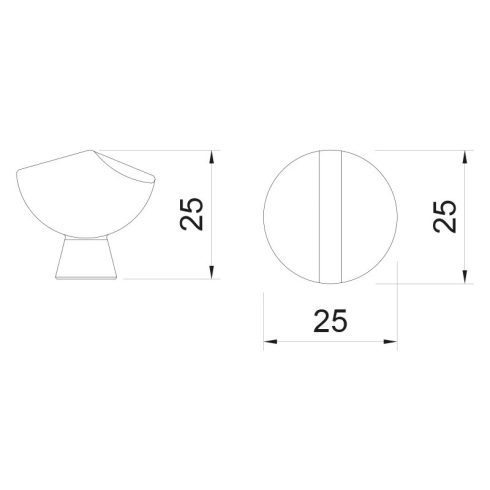 BÚTORFOGANTYÚ ART 300 B GOMB 25x25x25 mm MATT KRÓM 10007530040