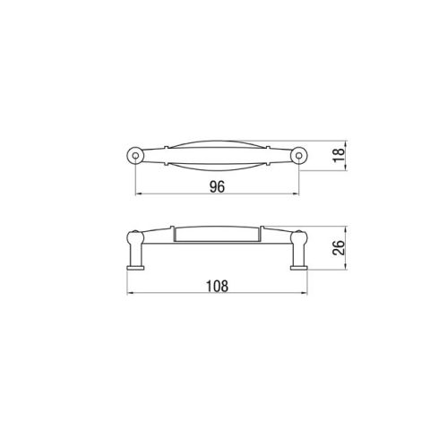 BÚTORFOGANTYÚ M01.01.02.04 96 ANTIKOLT BRONZ-BARNA VIRÁG 10007550250