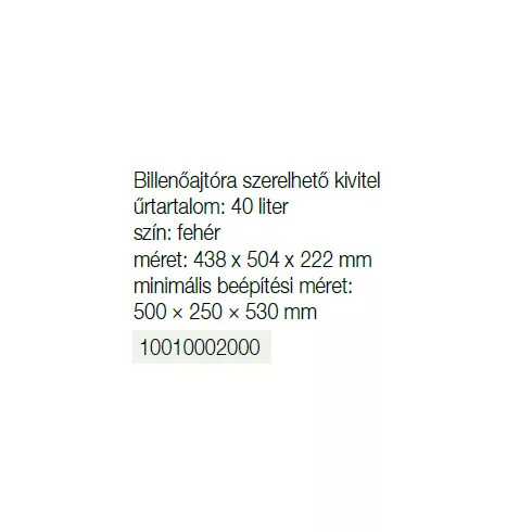 FŰRDŐSZOBAI TÁROLÓ LAB1RIBAC SZENNYESKOSÁR FELFOGATÓ NÉLKÜL 40 L, 222x438x504 mm FEHÉR 10010002000