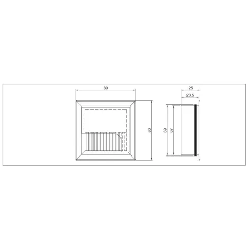 IRODABÚTOR KIEGÉSZÍTŐ 30135 KÁBELKIVEZETŐ 80x80x25mm ALUMÍNIUM 10010400300