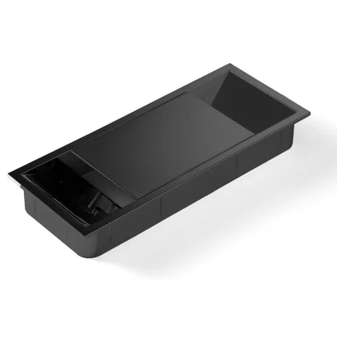 IRODABÚTOR KIEGÉSZÍTŐ KÁBELKIVEZETŐ ART911 152x20x62mm FEKETE 10010401210