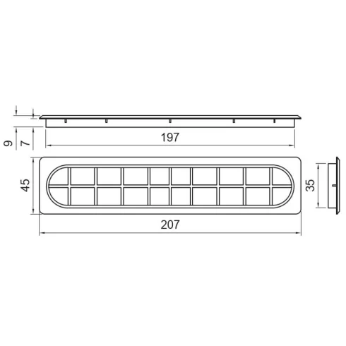 IRODABÚTOR KIEGÉSZÍTŐ KÁBELKIVEZETŐ ART914 HASÍTOTT 207x9x45mm ANTRACIT 10010401260