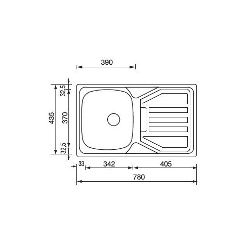 CM MOSOGATÓ POINT 1 MEDENCE+CSEPEGTETŐ 780x435mm ACÉL 10012130100