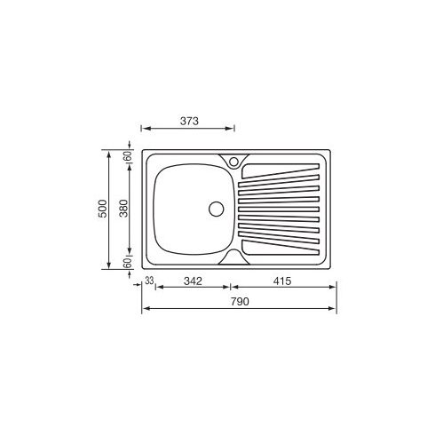 CM MOSOGATÓ MONDIAL 1 MEDENCE+CSEPEGTETŐ 790x500mm ACÉL 10012130110