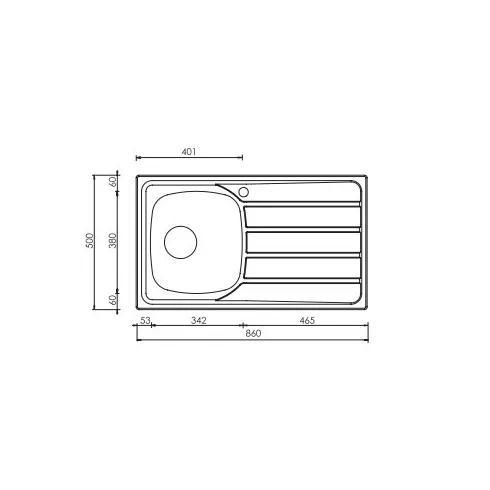 CM MOSOGATÓ UNIVERSAL 1 MEDENCE+CSEPEGTETŐ 860x500mm ACÉL 10012130120