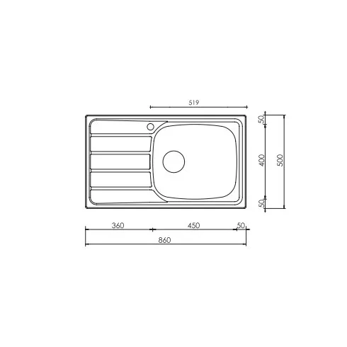 CM MOSOGATÓ UNIVERSAL 1 MEDENCE+CSEPEGTETŐ 860x500mm ACÉL 10012130130