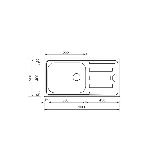 CM MOSOGATÓ CRISTAL 1 MEDENCE+CSEPEGTETŐ 1000x500mm ACÉL 10012130180