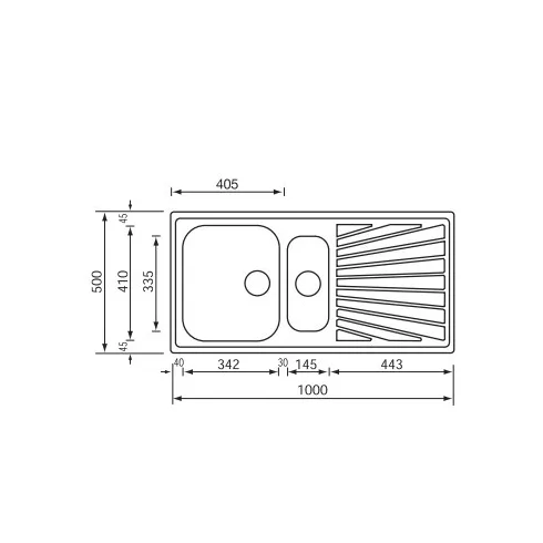 CM MOSOGATÓ COMETA 1,5 MEDENCE+CSEPEGTETŐ 1000x500mm ACÉL 10012130310