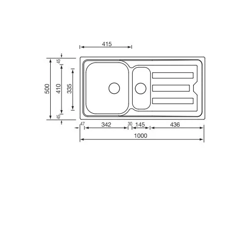 CM MOSOGATÓ CRISTAL 1,5 MEDENCE+CSEPEGTETŐ 1000x500mm ACÉL 10012130320