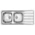 CM MOSOGATÓ UNIVERSAL 2 MEDENCE+CSEPEGTETŐ 1160x500mm ACÉL 10012130700