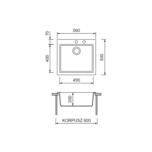 GRAWA GRÁNIT MOSOGATÓ GRAWA PT5-5610N 560x500mm FEKETE 10012150020