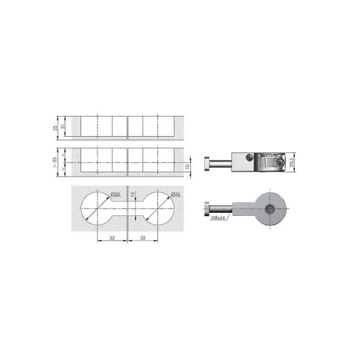 MUNKALAP VASALÁS ÖSSZEHÚZÓ VASALAT QUICK ÖSSZEHÚZÓ SZÁR M8x64mm D=35mm SZÜRKE 10013304010