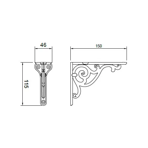 POLCTARTÓ WRM800.250.00AN 250x175mm ANTIK NIKKEL 10013511000