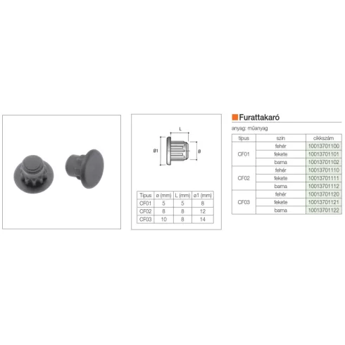 MŰANYAG CF02 FURATTAKARÓ ÁTM:8x8mm BARNA 10013701112