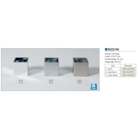 MŰANYAG DESIGN LÁB 8022 H=46mm 250 kg KRÓM 10014103700