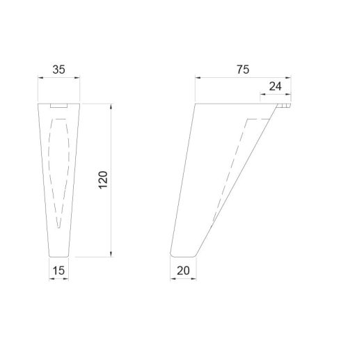 MŰANYAG DESIGN LÁB ART737 H=120mm FEKETE 10014106485