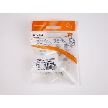   PADLÓVÉDŐ CSÚSZTATÓSZEG 25mm SZEGGEL 8db/Blister FEHÉR 10015506130