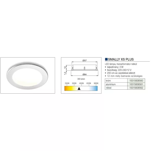 LED VILÁGÍTÁS SMALLY XS PLUS 3W, L=2000mm, D=64mm ALUMÍNIUM 10015608561